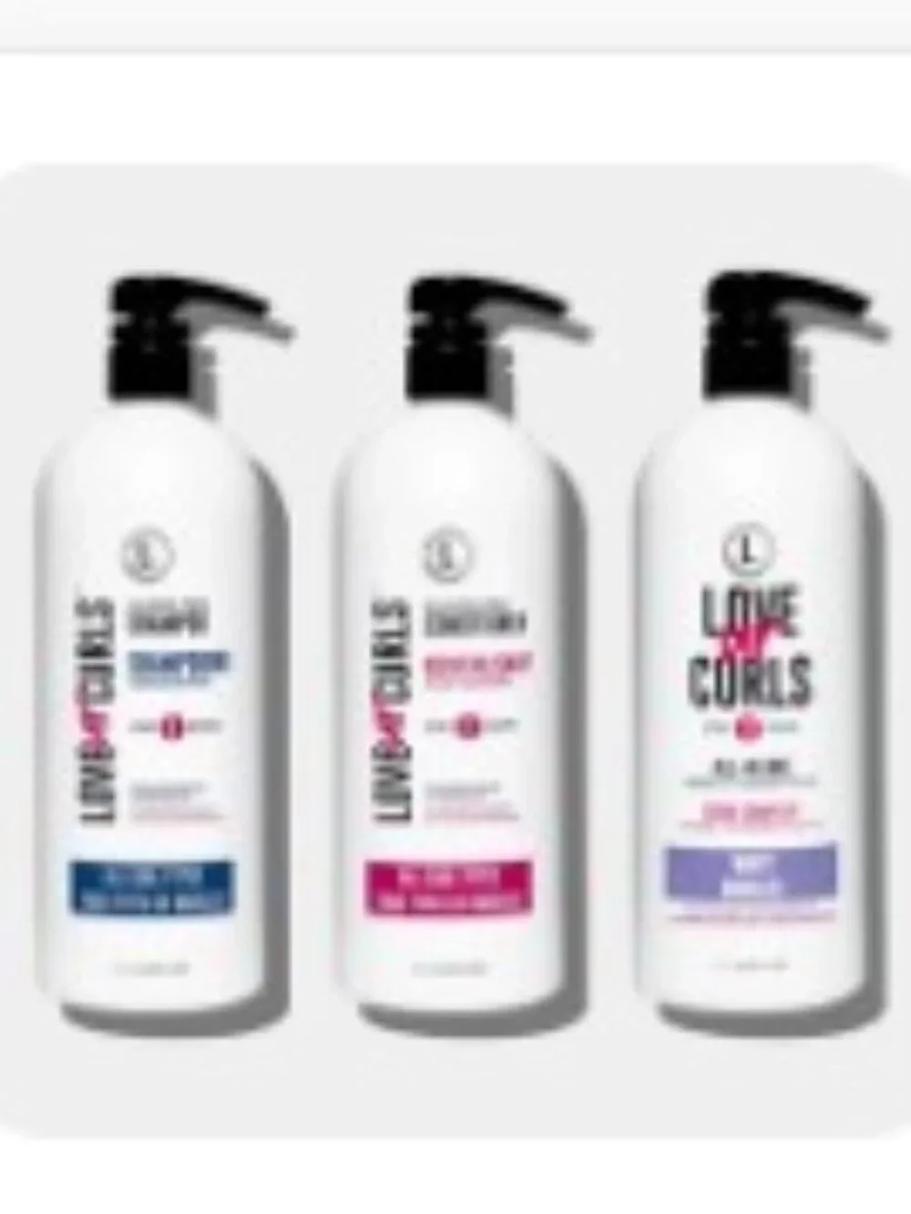 Love Ur Curls Brand XXL  3 Step System Liter Bottles NEW Unopened